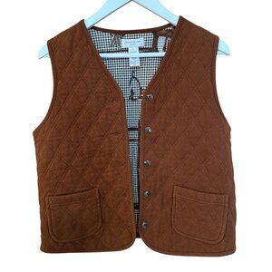 Jones New York Sport Vintage Equestrian Quilted Cotton Vest Women's size S